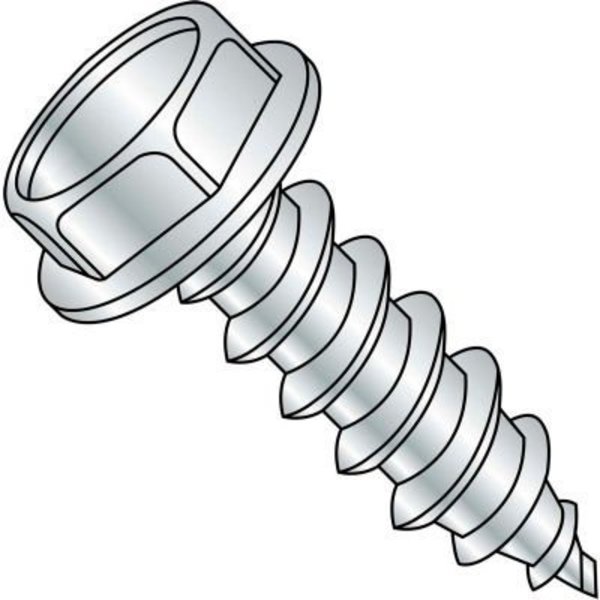 Kanebridge Sheet Metal Screw, #8-18 x 2-1/2 in, Zinc Plated Steel Hex Head Hex Drive 0840ABW